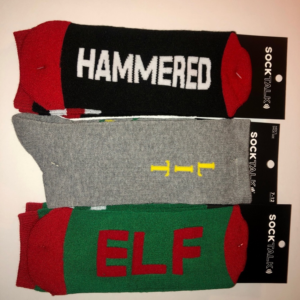 NWT (3) Men’s socks Socktalk holiday theme